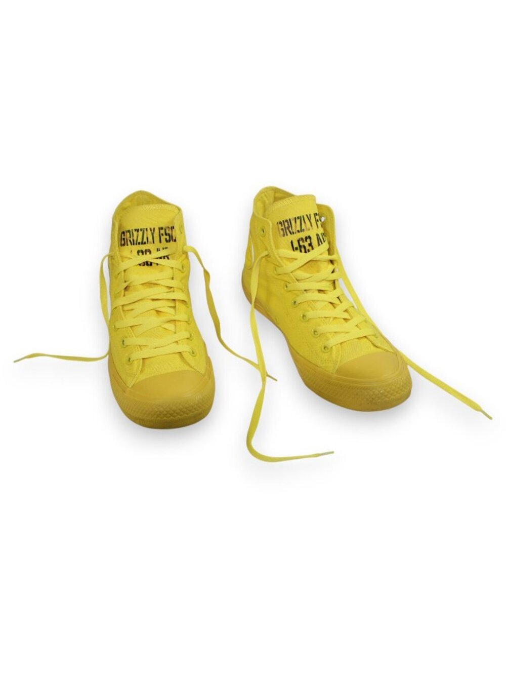 Converse All Star Chuck Taylor Aurora Yellow Custom Canvas Lace Up High Tops - Picture 3 of 12
